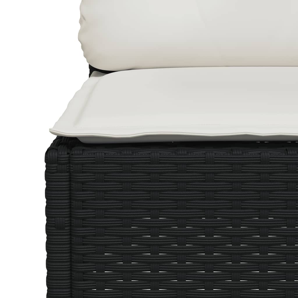 Set Divani da Giardino 4 pz con Cuscini Nero in Polyrattan | homemem39