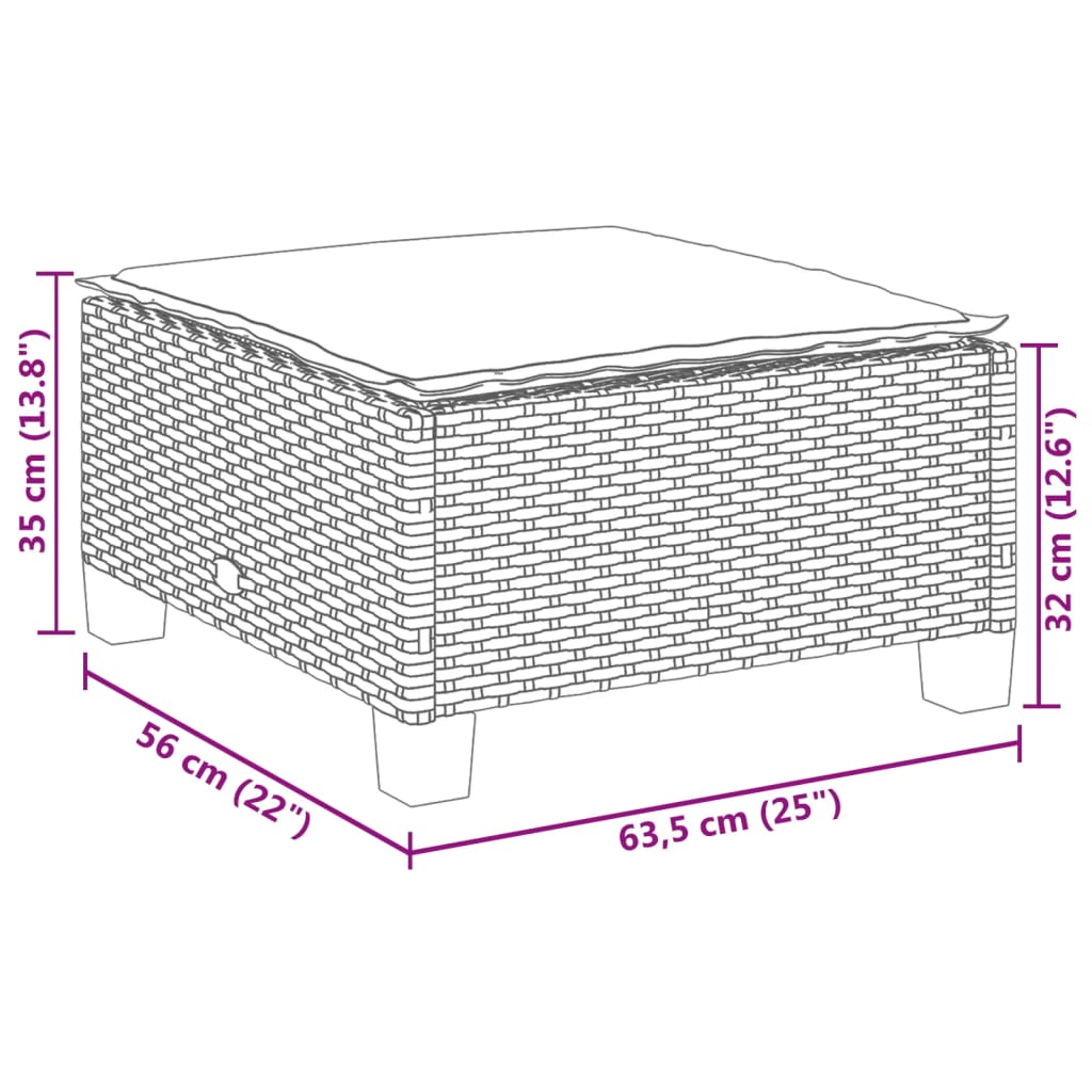 Set Divani da Giardino 4 pz con Cuscini in Polyrattan Grigio - homemem39