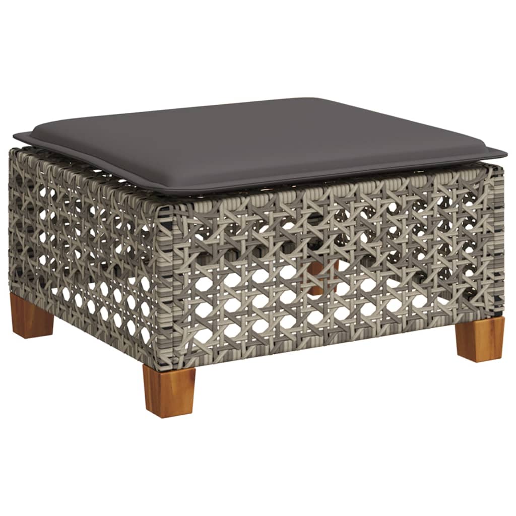 Set Divani da Giardino 4 pz con Cuscini in Polyrattan Grigio | homemem39