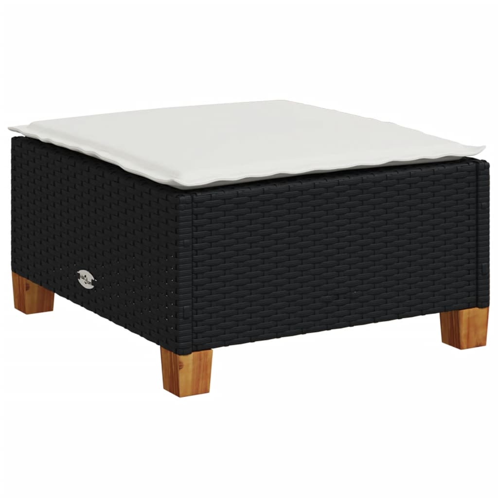 Set Divano da Giardino 6 pz con Cuscini Nero in Polyrattan | homemem39