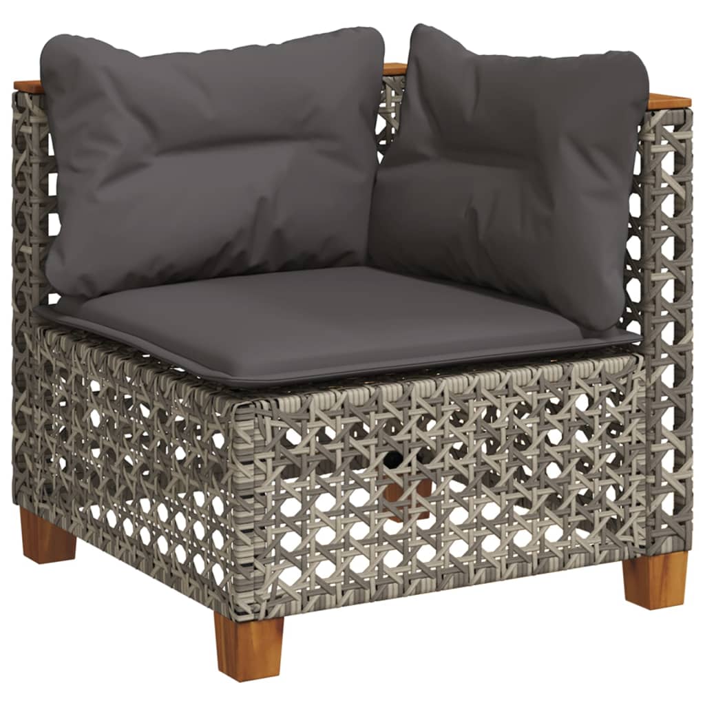 Set Divano da Giardino 6 pz con Cuscini Grigio in Polyrattan - homemem39