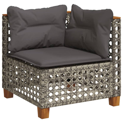 Set Divano da Giardino 6 pz con Cuscini Grigio in Polyrattan - homemem39