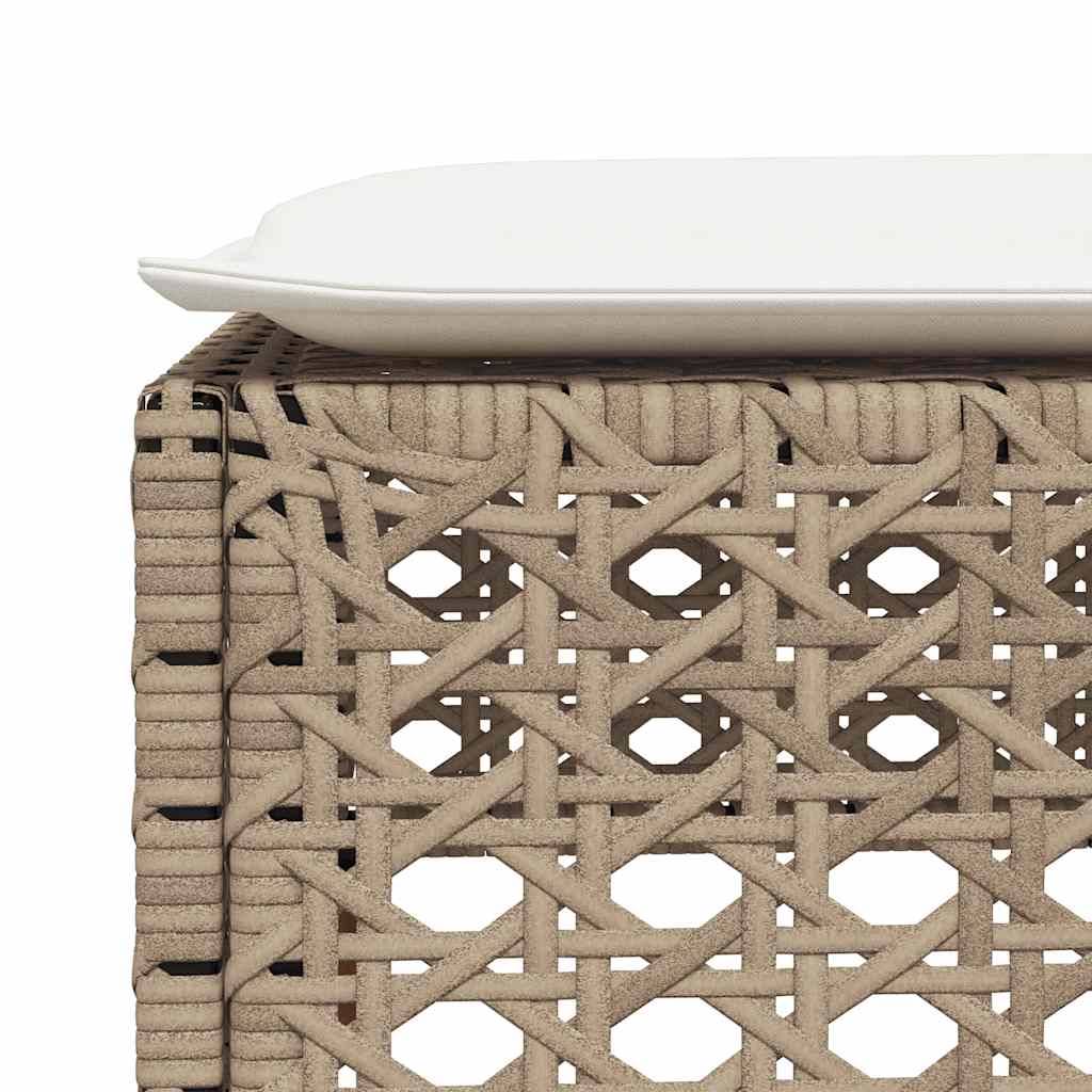 Set Divano da Giardino 6 pz con Cuscini Beige in Polyrattan