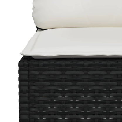 Set Divani da Giardino 5 pz con Cuscini in Polyrattan Nero | homemem39
