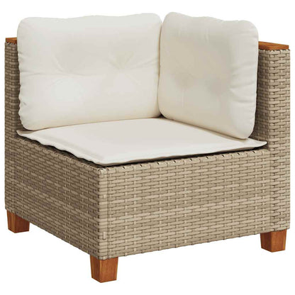 Set Divano da Giardino 5 pz con Cuscini Beige in Polyrattan - homemem39