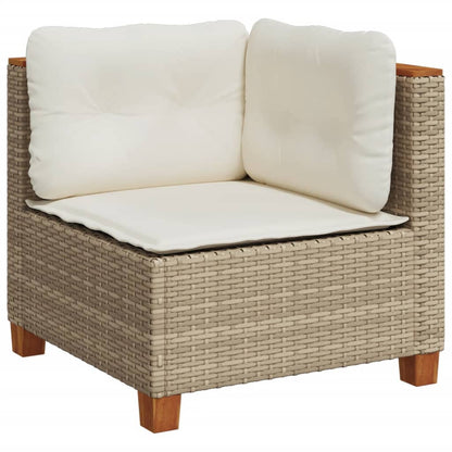 Set Divano da Giardino 5 pz con Cuscini Beige in Polyrattan - homemem39