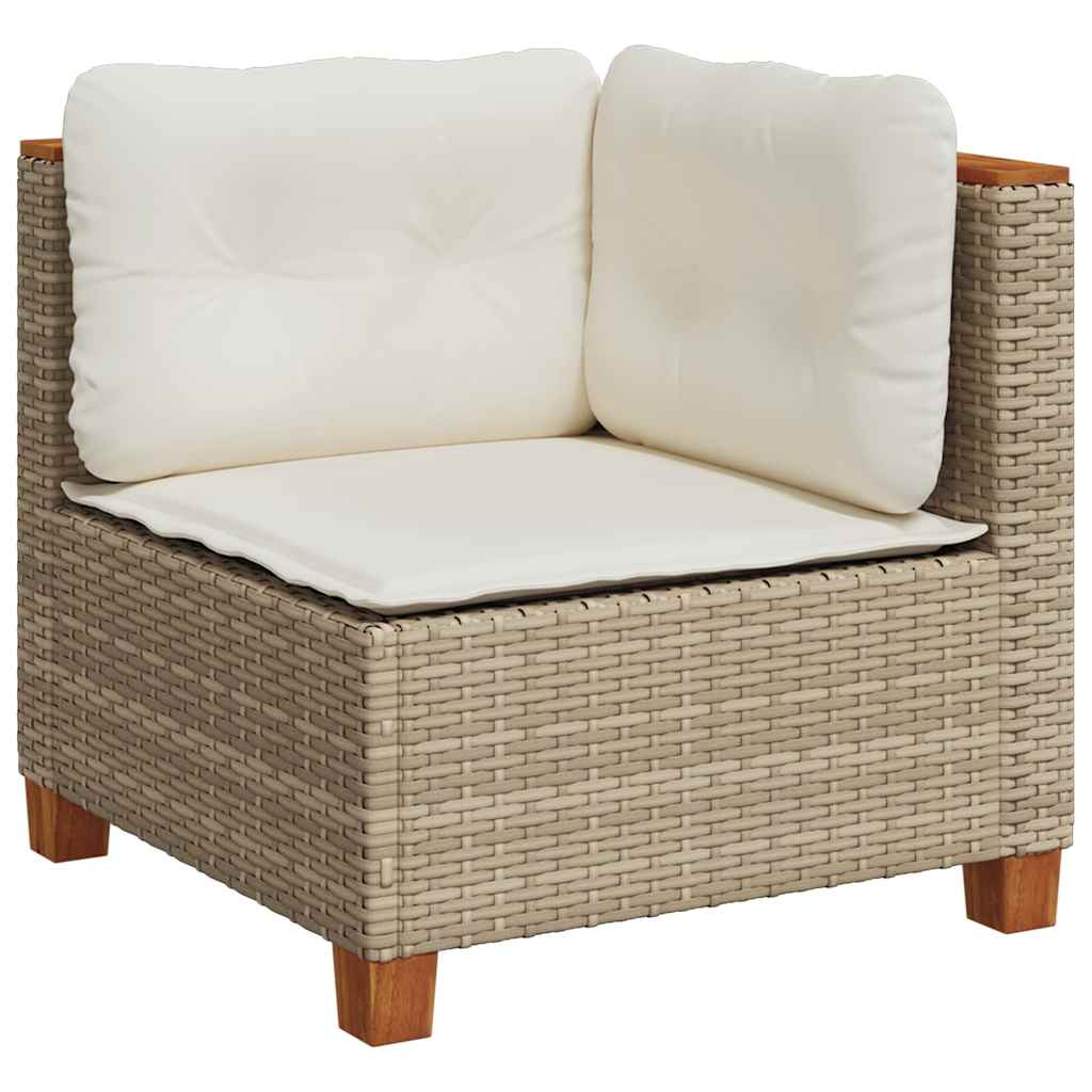 Set Divani da Giardino 7 pz con Cuscini Beige in Polyrattan - homemem39