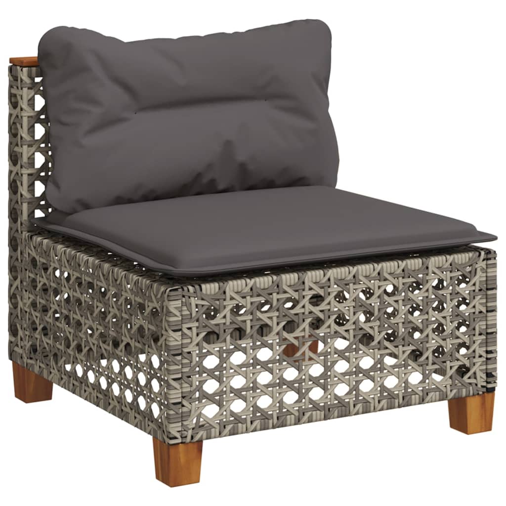 Set Divani da Giardino 7 pz con Cuscini Grigio in Polyrattan - homemem39