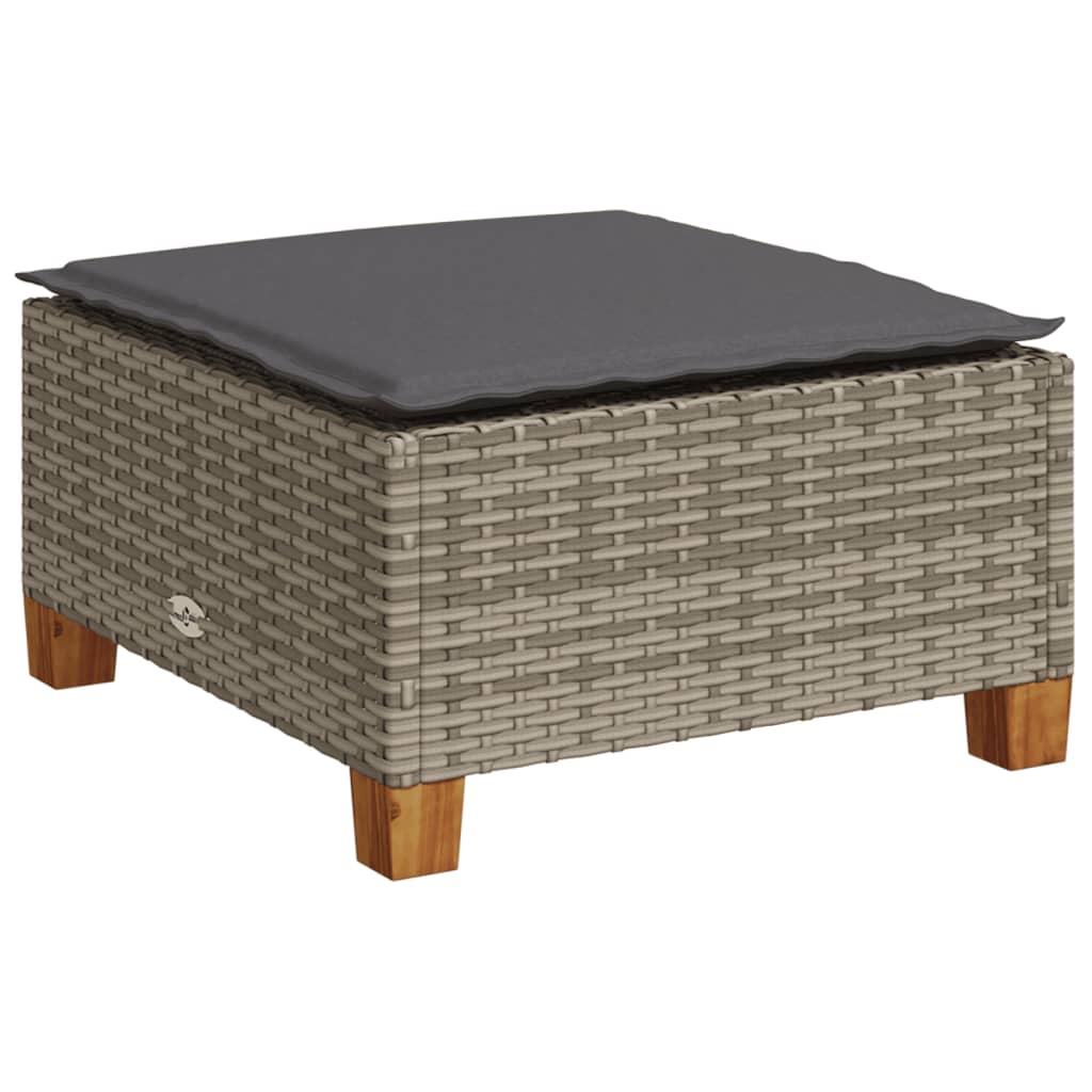 Set Divani da Giardino 7 pz con Cuscini Grigio in Polyrattan | homemem39
