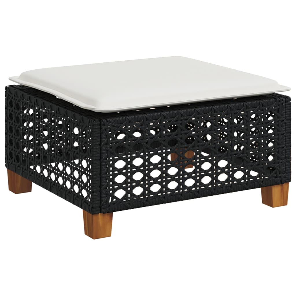 Set Divani da Giardino con Cuscini 7pz Nero Polyrattan - homemem39