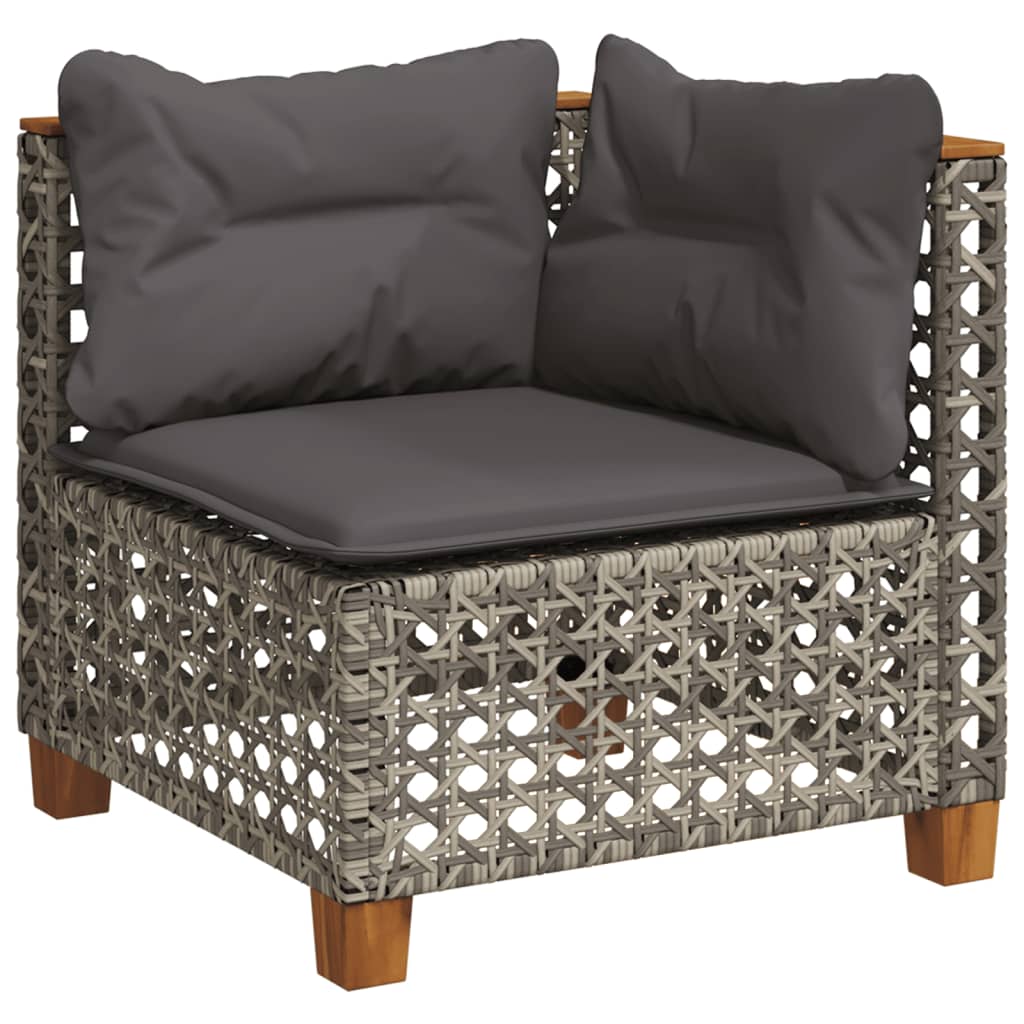 Set Divani da Giardino 7 pz con Cuscini Grigio in Polyrattan - homemem39