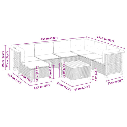 Set Divano da Giardino 8 pz con Cuscini Grigio in Polyrattan - homemem39