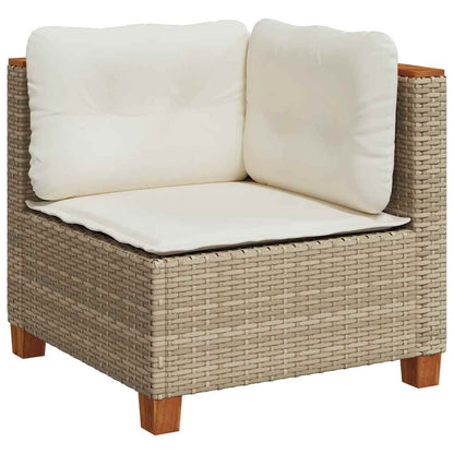 Set Divano da Giardino 8 pz con Cuscini Beige in Polyrattan - homemem39