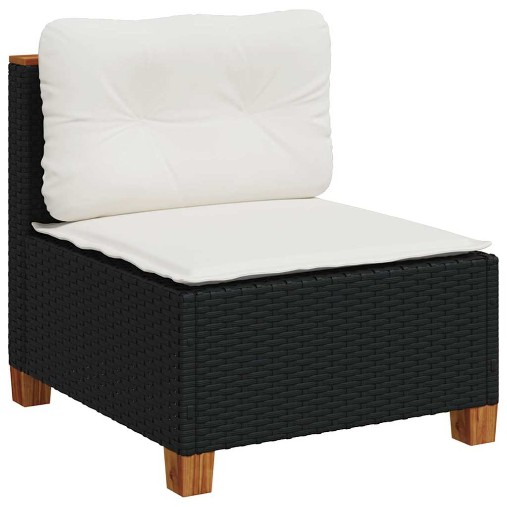 Set Divani da Giardino con Cuscini 8 pz Nero in Polyrattan | homemem39