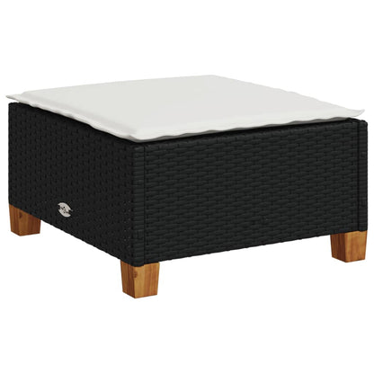 Set Divani da Giardino 9 pz con Cuscini Nero in Polyrattan - homemem39