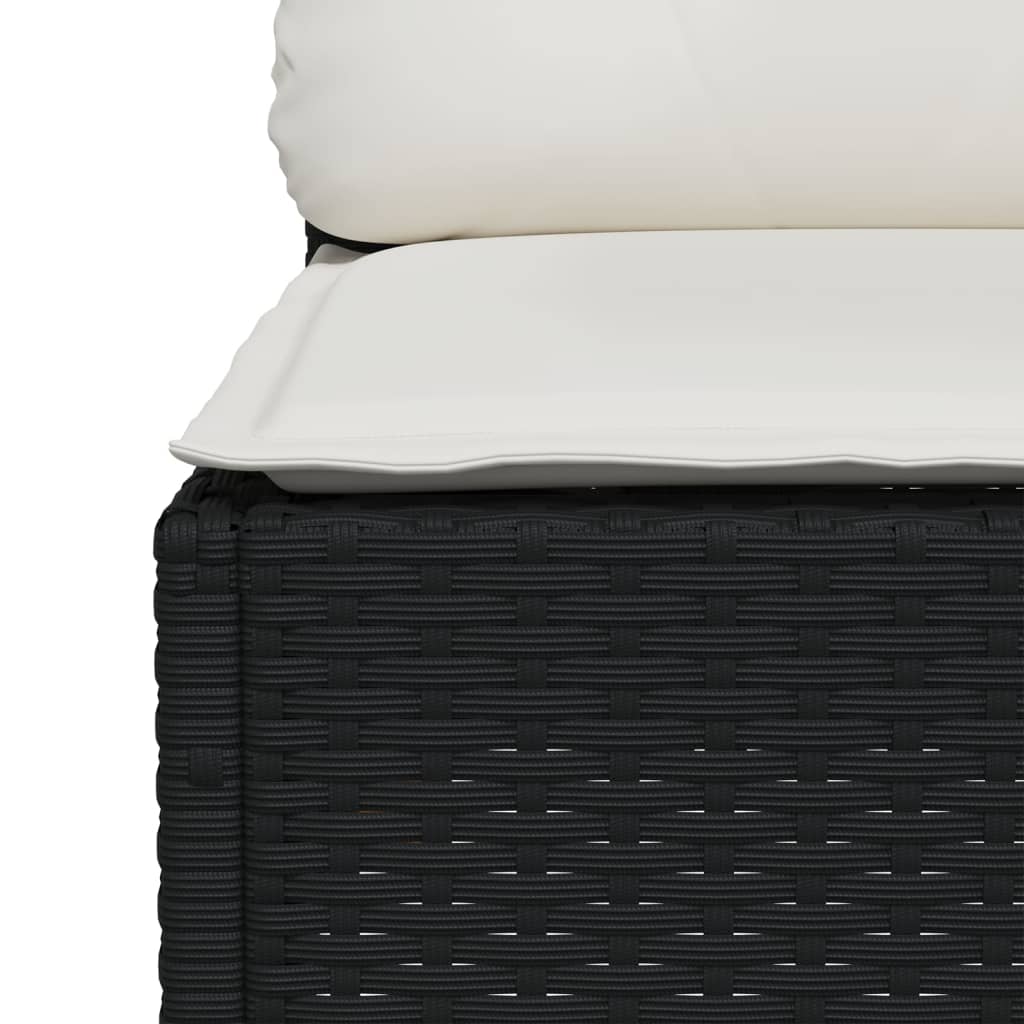 Set Divani da Giardino 9 pz con Cuscini Nero in Polyrattan | homemem39