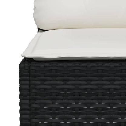 Set Divani da Giardino 9 pz con Cuscini Nero in Polyrattan | homemem39