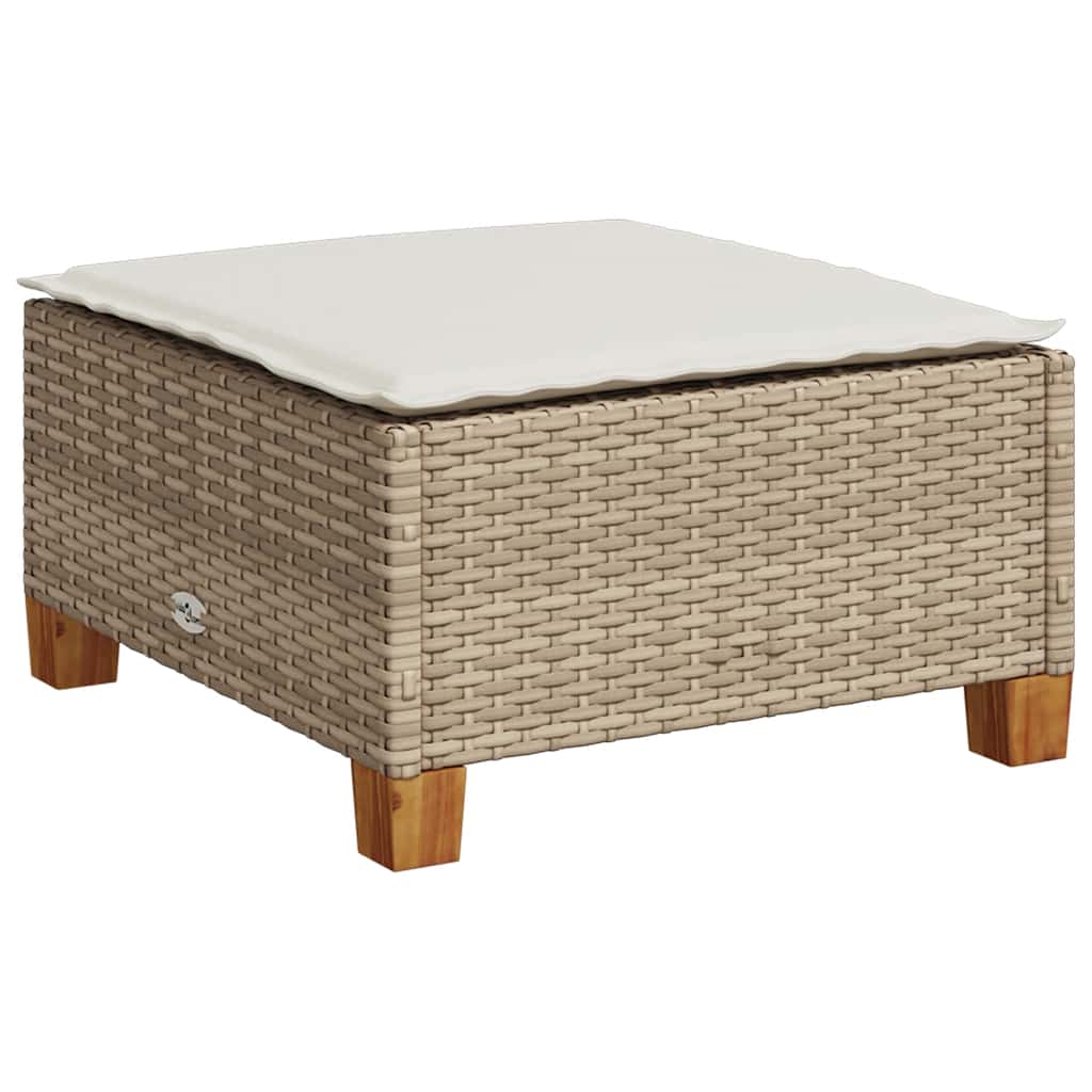 Set Divano da Giardino 9 pz con Cuscini Beige in Polyrattan - homemem39