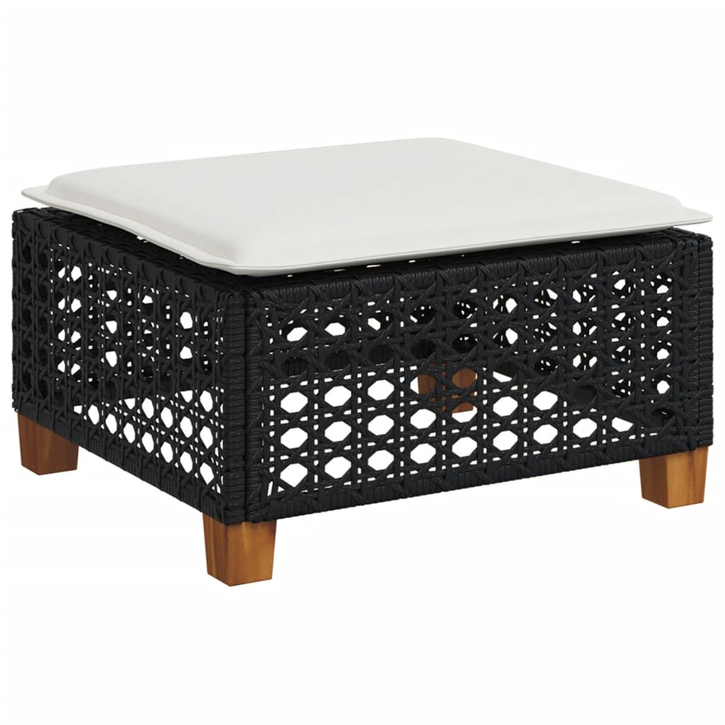 Set Divani da Giardino 9 pz con Cuscini Nero in Polyrattan - homemem39