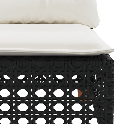 Set Divani da Giardino 9 pz con Cuscini Nero in Polyrattan | homemem39