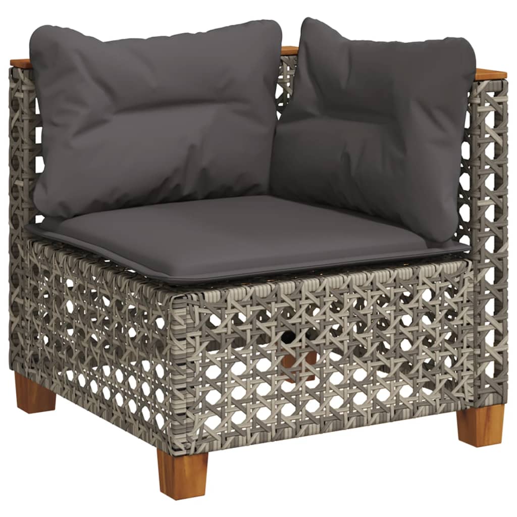 Set Divano da Giardino 9 pz con Cuscini Grigio in Polyrattan - homemem39