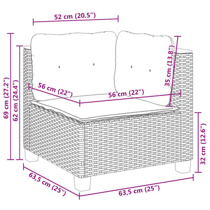 Set Divani da Giardino 9 pz con Cuscini Nero in Polyrattan | homemem39