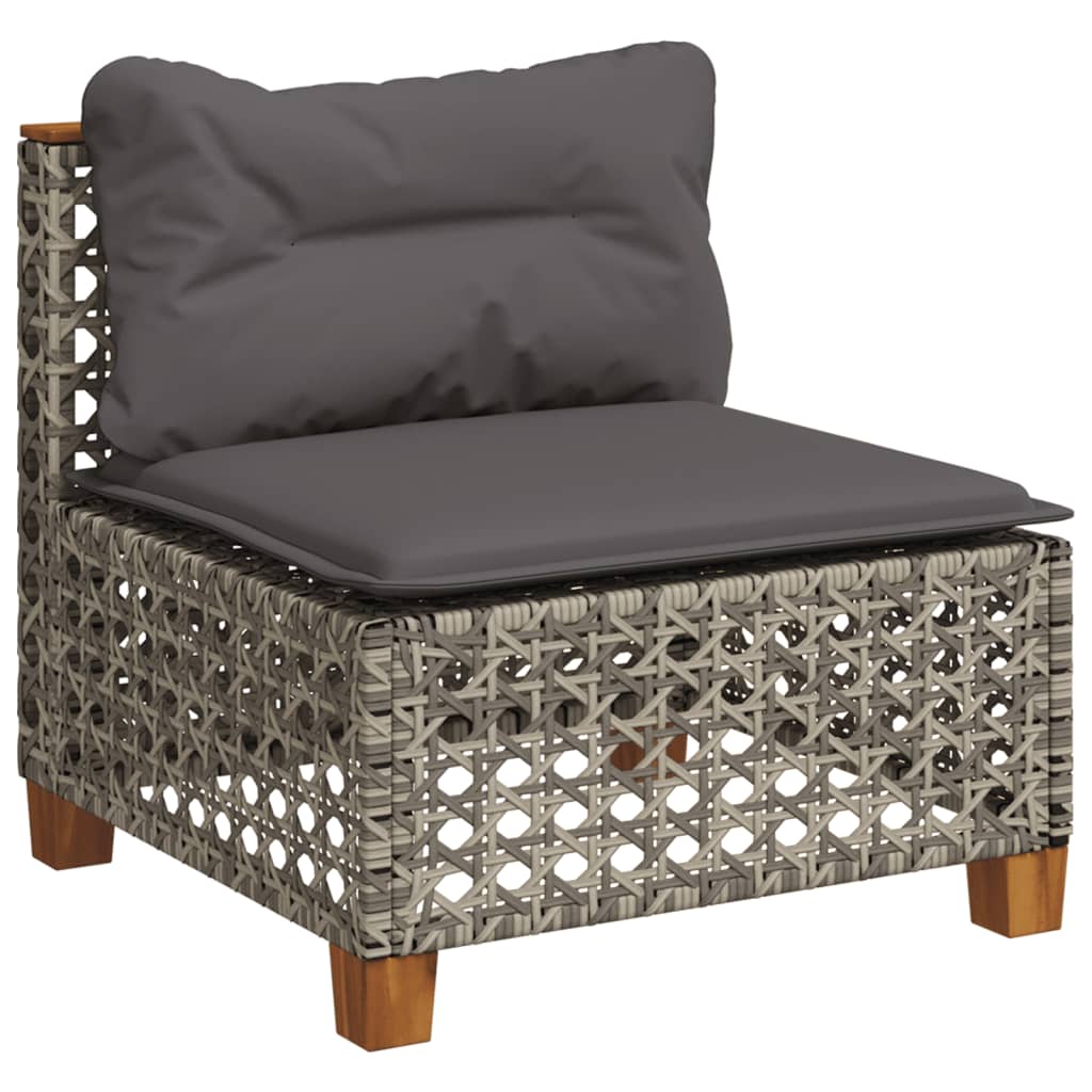 Set Divano da Giardino 10 pz con Cuscini Grigio in Polyrattan - homemem39