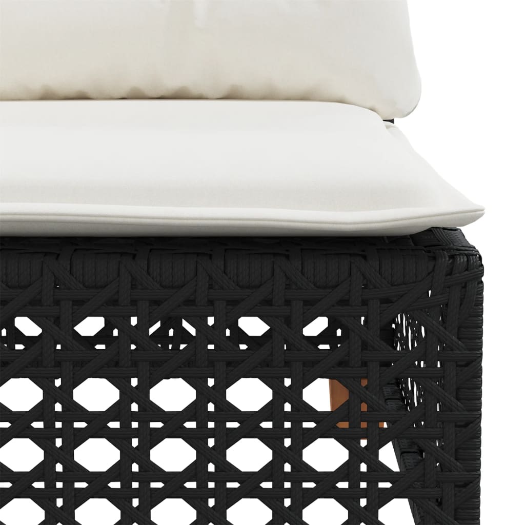Set Divani da Giardino 11 pz con Cuscini in Polyrattan Nero | homemem39