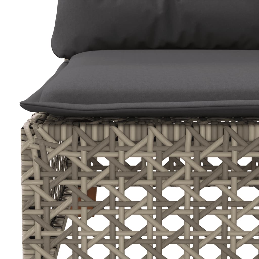 Set Divano da Giardino 10 pz con Cuscini Grigio in Polyrattan | homemem39