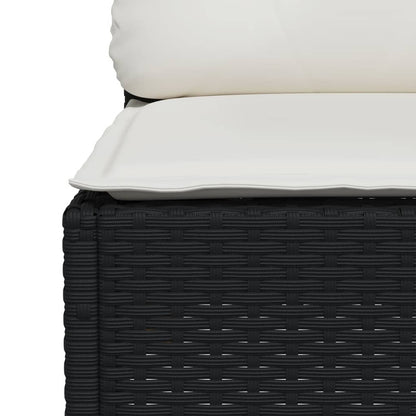 Set Divani da Giardino 11 pz con Cuscini in Polyrattan Nero | homemem39