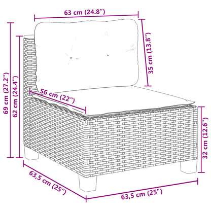 Set Divani da Giardino 11 pz con Cuscini in Polyrattan Nero | homemem39