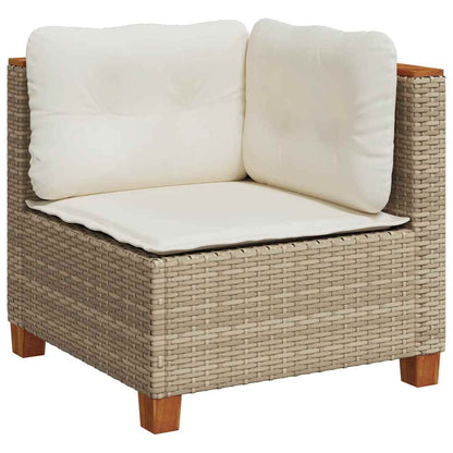 Set Divani da Giardino 11 pz con Cuscini Beige in Polyrattan | homemem39