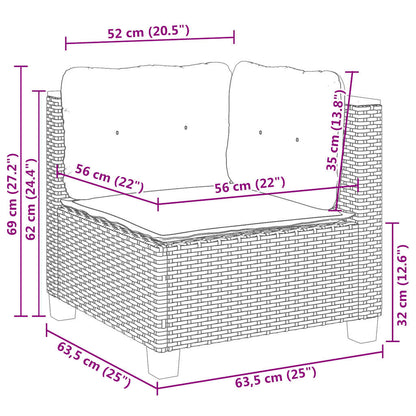 Set Divani da Giardino 11 pz con Cuscini Beige in Polyrattan | homemem39