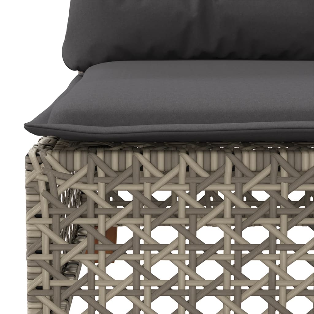 Set Divano da Giardino 10 pz con Cuscini Grigio in Polyrattan | homemem39