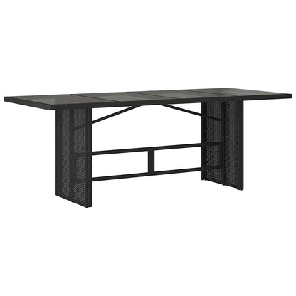 Set da Pranzo per Giardino con cuscino 9 pcs Nero polyrattan