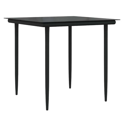 Set da Pranzo per Giardino con cuscino 3 pcs Nero polyrattan