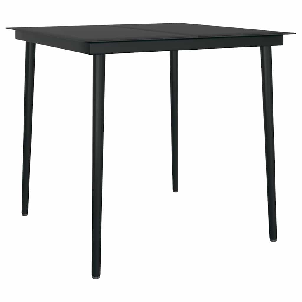 Set da Pranzo per Giardino con cuscino 5 pcs Nero polyrattan