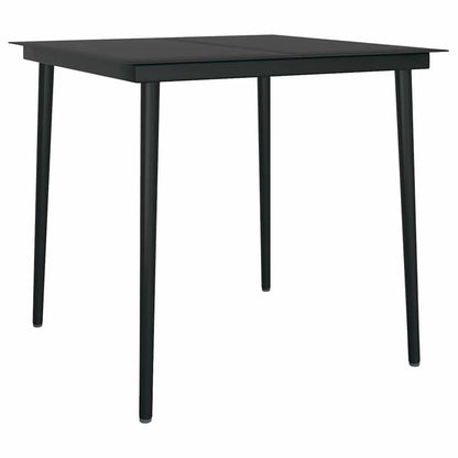 Set da Pranzo per Giardino con cuscino 5 pcs Nero polyrattan