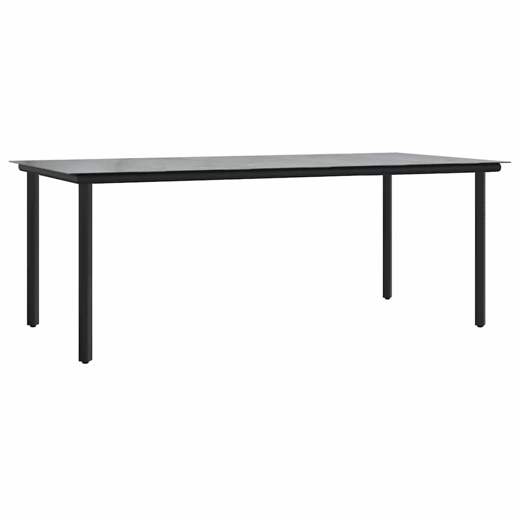 Set da Pranzo per Giardino con cuscino 7 pcs Nero polyrattan | homemem39