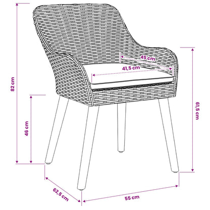 Set da Pranzo per Giardino 7 pcs Grigio chiaro polyrattan | homemem39