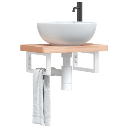 Reggimensole per Lavabo 2 pz Bianche Rettangolari in Acciaio | homemem39