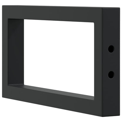 Reggimensole per Lavabo 2 pz Nere Rettangolari in Acciaio