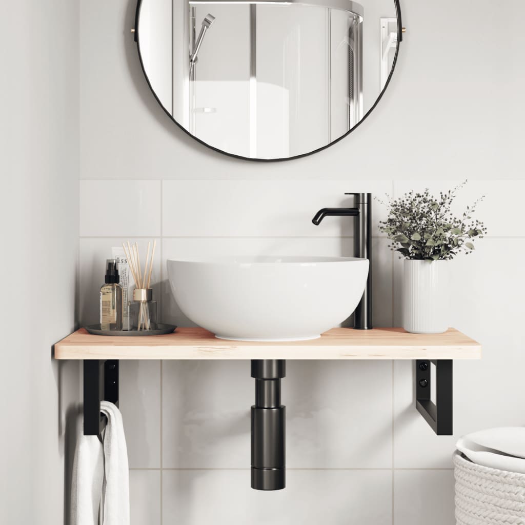 Reggimensole per Lavabo 2 pz Nere Rettangolari in Acciaio | homemem39