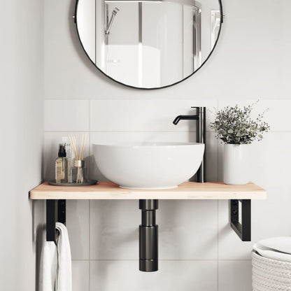 Reggimensole per Lavabo 2 pz Nere Rettangolari in Acciaio | homemem39