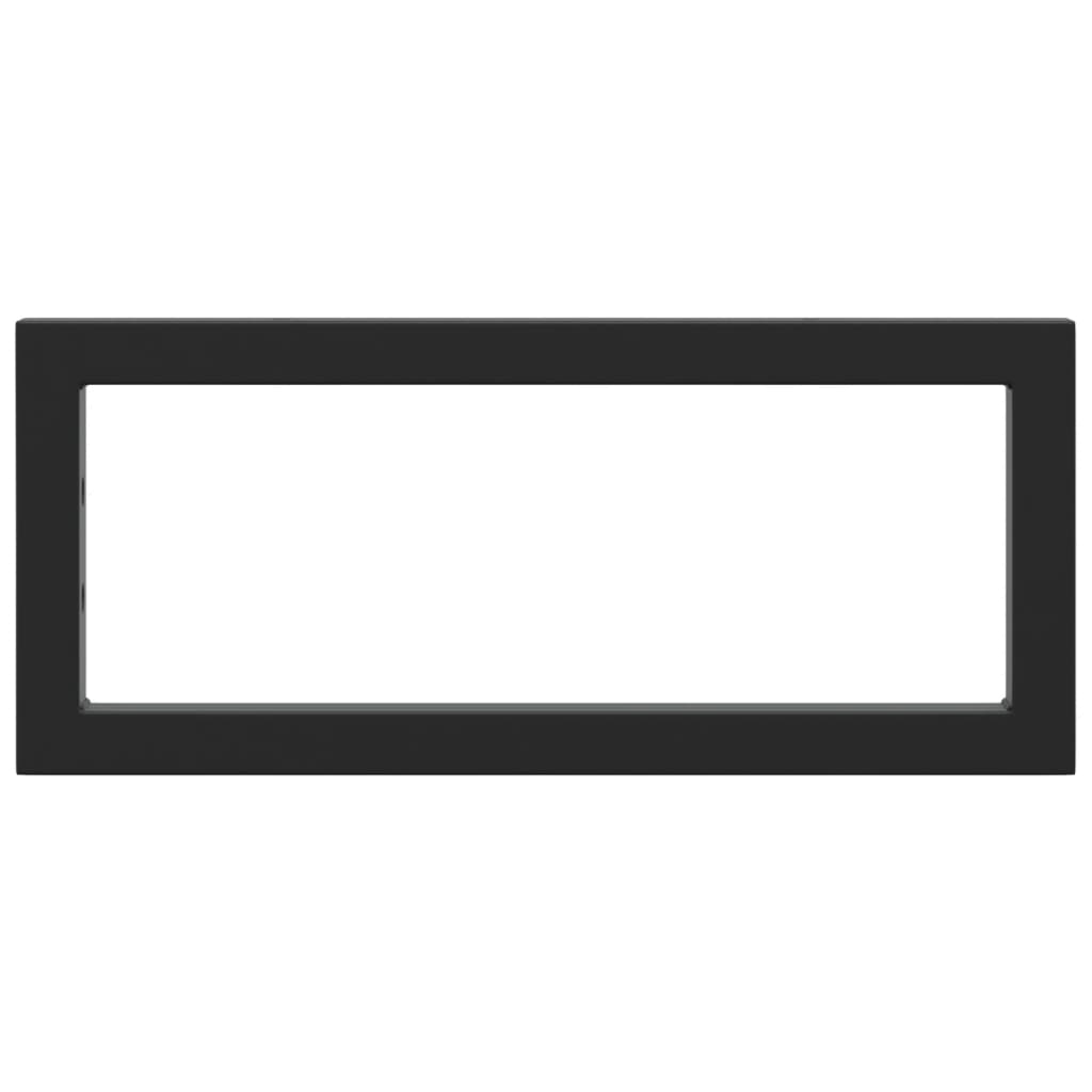 Reggimensole per Lavabo 2 pz Nere Rettangolari in Acciaio | homemem39