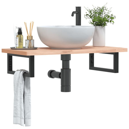 Reggimensole per Lavabo 2 pz Nere Rettangolari in Acciaio | homemem39