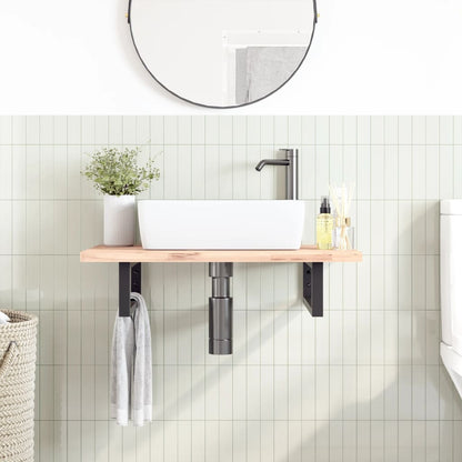 Reggimensole per Lavabo 2 pz Nere Rettangolari in Acciaio | homemem39
