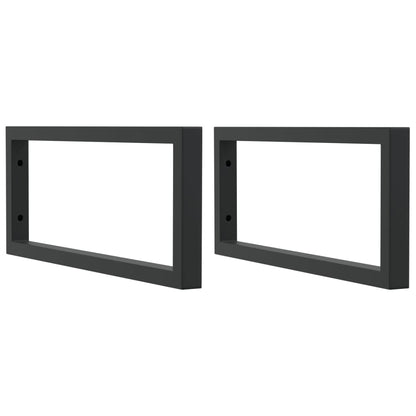 Reggimensole per Lavabo 2 pz Nere Rettangolari in Acciaio | homemem39