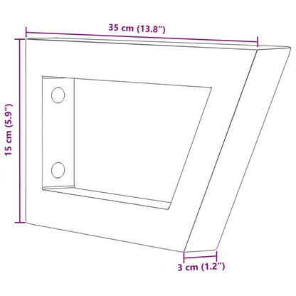 Reggimensole per Lavabo 2 pz Bianche Trapezio in Acciaio | homemem39
