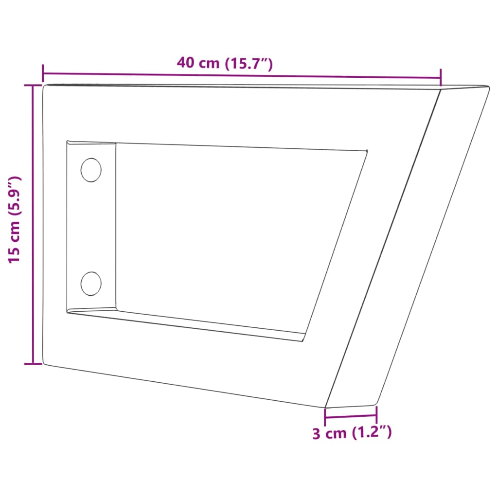 Reggimensole per Lavabo 2 pz Bianche Trapezio in Acciaio | homemem39